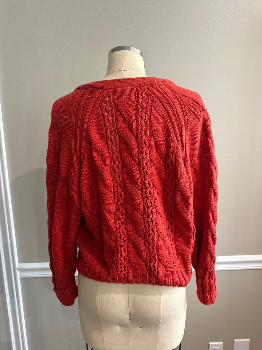 Universal Thread Red Cable-Knit Button Front Cardigan - Picture 3 of 3